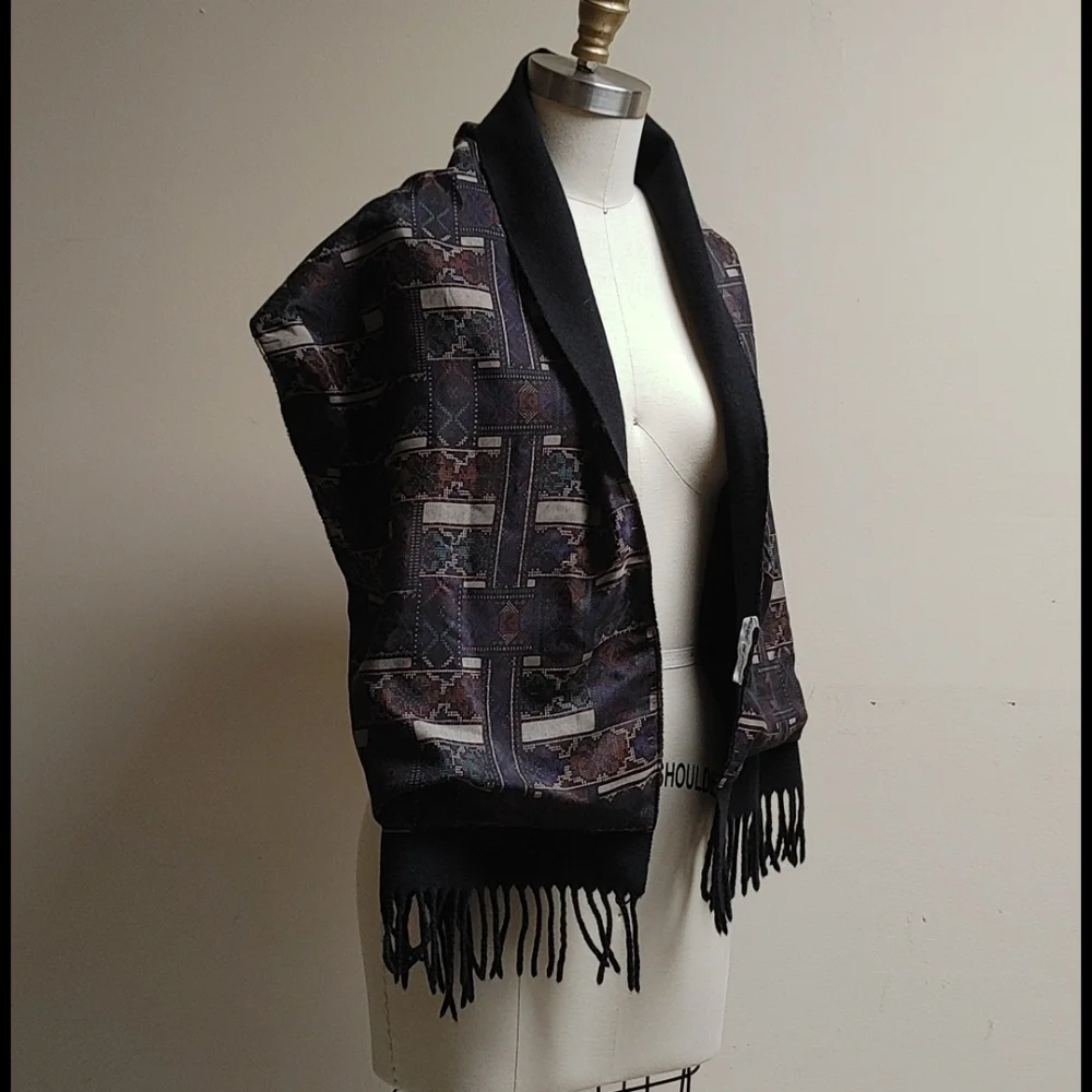 Vintage Italian Wool & Silk Winter Scarf